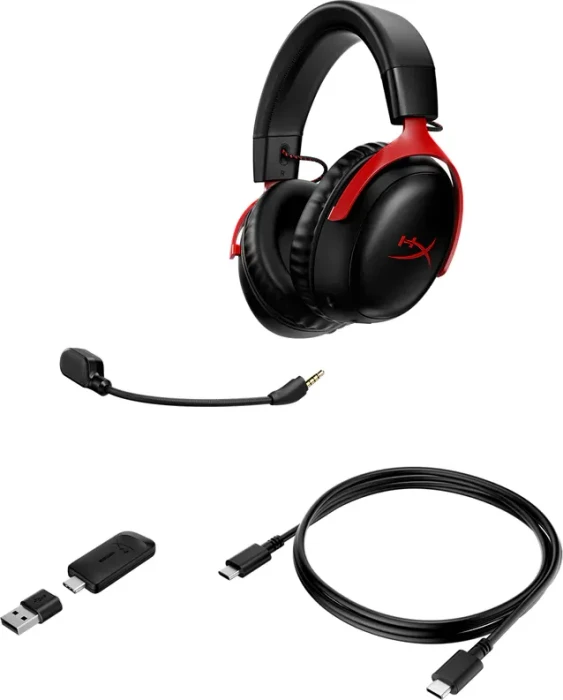 HP HyperX Cloud III Wireless schwarz/rot