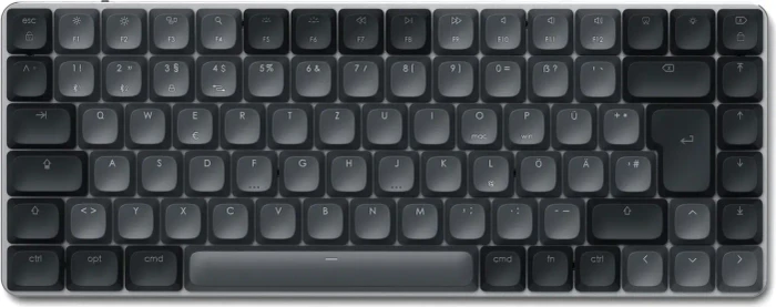 Satechi SM1 Slim Mechanical Backlit BT Keyboard, Dark, grau/schwarz, low-profile BROWN Switches, USB/Bluetooth, DE