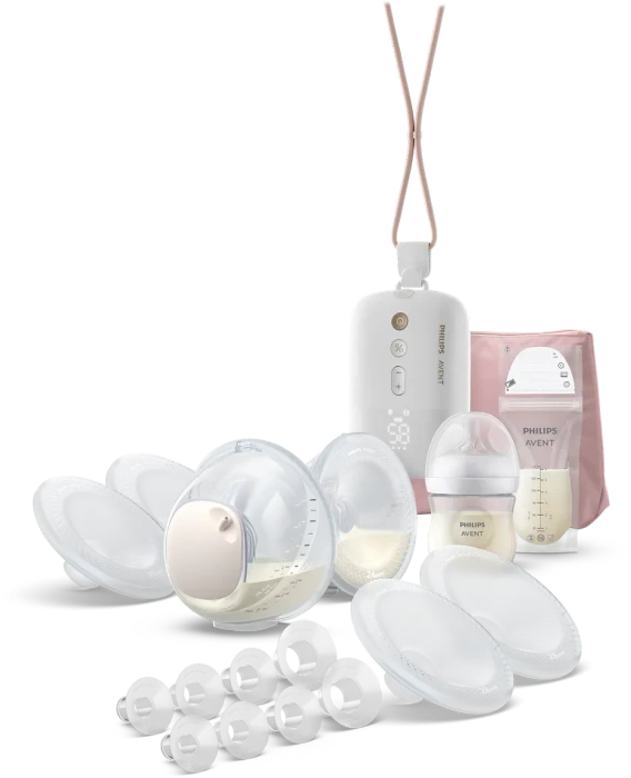 Philips Avent SCD553/11 Hands Free Elektrisches Doppel-Milchpumpen Starter-Set