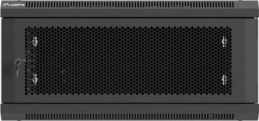 Lanberg WF01 Series 19" Wandschrank 4HE, hängend, Flatpack, Gitternetztür, IP20, RAL 9004, 600mm tief