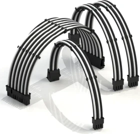 LinkUP PSU Cable Extension Kit, Schwarz/Weiß (PWR-EXTMOD-WHBK30)