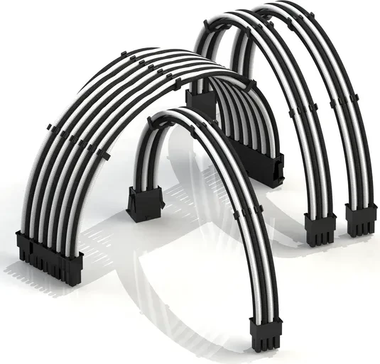 LinkUP PSU Cable Extension Kit, Schwarz/Weiß