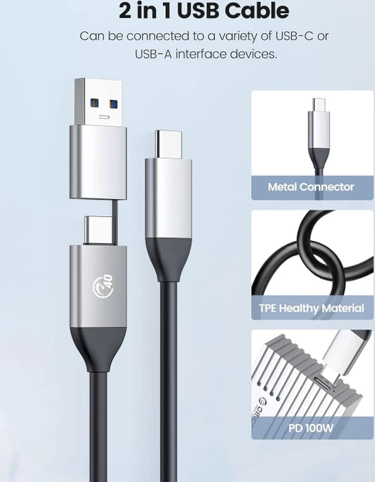 Orico 40Gbps USB4 NVMe Enclosure, silber, USB4