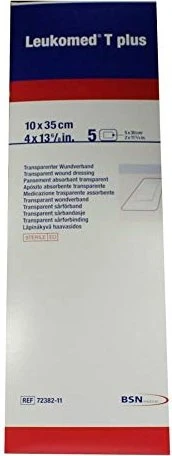 BSN medical Leukomed T Plus Pflaster transparent steril, 10 x 35cm, 5 Stück