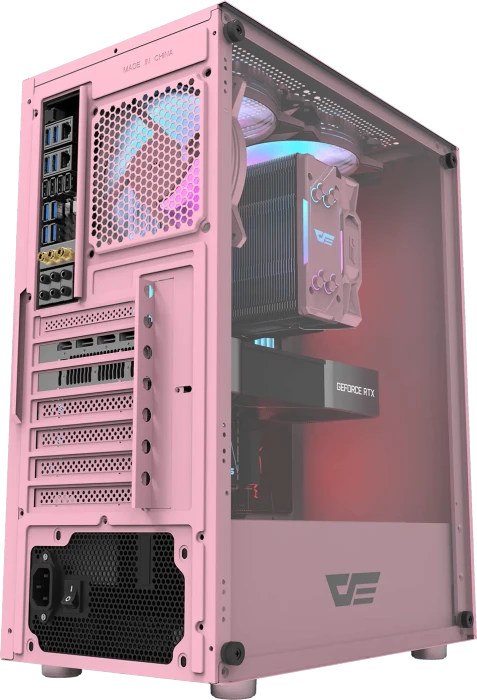 DarkFlash DK100 Pink, Glasfenster