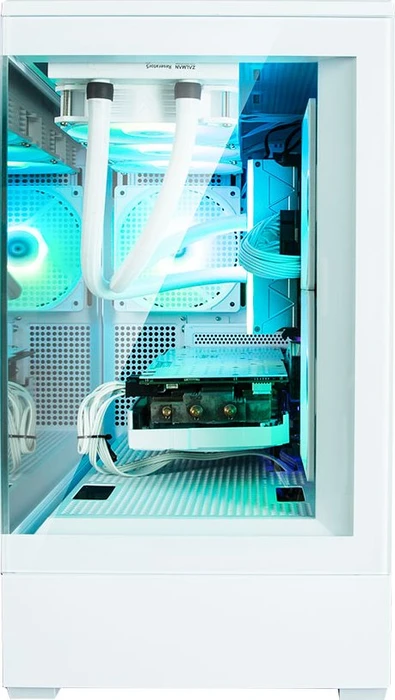 Zalman P30 White, weiß, Glasfenster