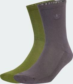 adidas Two-Toned Crew Socken tech olive/grey strata, 2 Paare