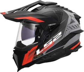 LS2 MX701 Explorer Hexa matt schwarz/rot/grau