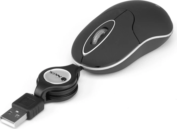 NGS Sin Laptop Mouse with Retractable Cable schwarz, USB