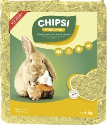 JRS Chipsi Farmland Spezialentstaubtes Sunshine Natur-Stroh, 4kg