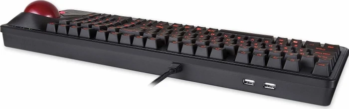 Perixx Periboard-322 Large Trackball Mechanical Backlit Keyboard schwarz, Kailh BROWN, USB, US