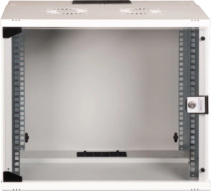 Digitus Professional SoHo Pro Line 19" Wandgehäuse 9HE, unmontiert, Sicherheitsglastür, IP20, RAL 7035, 400mm tief