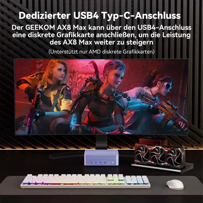 Geekom AX8 Max, Ryzen 7 8745HS, 16GB RAM, 1TB SSD