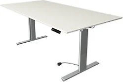 Kerkmann Move 3 elektrisch höhenverstellbarer Sitz-Steh-Schreibtisch 200x100cm weiß/silber