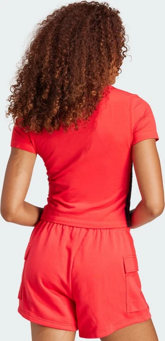 adidas Essentials 3-Streifen Slim Baby T-Shirt kurzarm pure ruby/black (Damen)