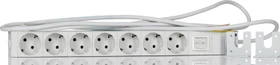 Rittal Steckdosenleiste mit Schalter, 7-fach, inkl. Anschlusskabel, ohne Stecker, 2m, grau