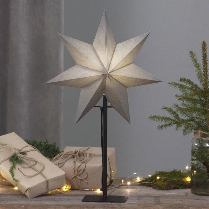 Star Trading Ozen Papierstern mit Ständer 55cm schwarz 1x E14