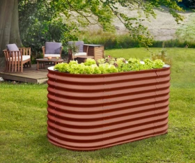 Vitavia Terra 858 Basic Hochbeet oval 162x82cm rubin