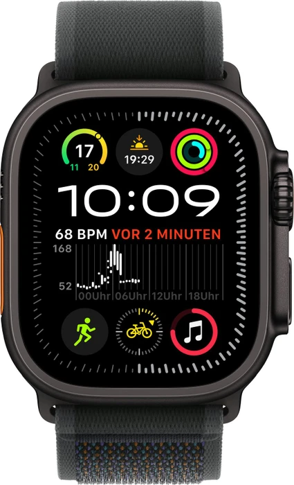 Apple Trail Loop S/M für Apple Watch Ultra (49mm) schwarz/titan schwarz