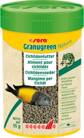 sera Granugreen Nature Hauptfutter für kleinere herbivore Cichliden, 55g, 100ml