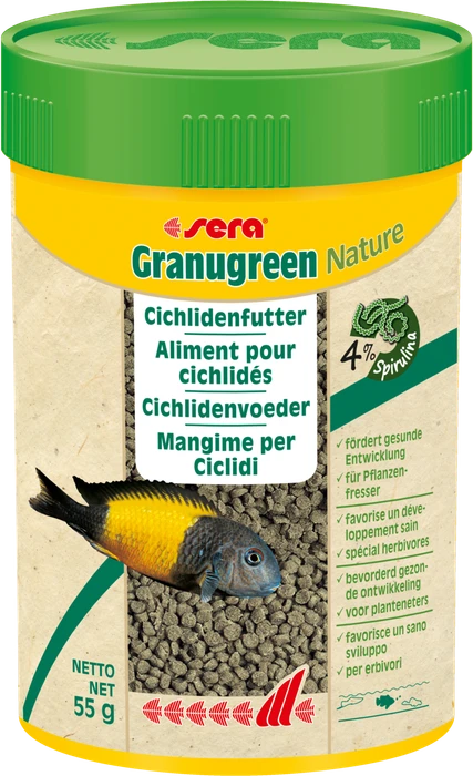 sera Granugreen Nature, Hauptfutter für herbivore Cichliden