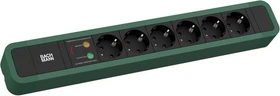 Bachmann Primo 2, 6-fach, Überspannungsschutz, 2m, grün/schwarz