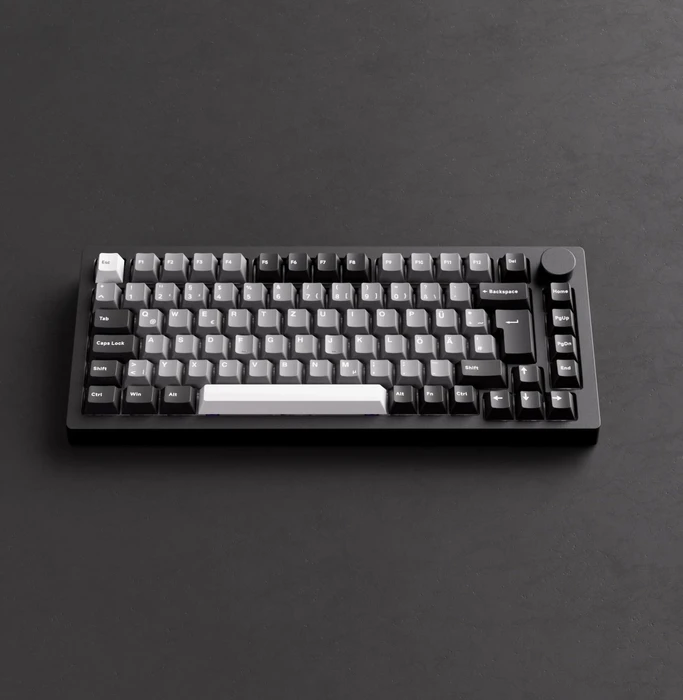 Akko Monsgeek M1 V5 Custom Mechanical Keyboard, Black & Silver, LEDs RGB, hot-swap, V3 Piano Pro, USB/Bluetooth, DE