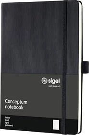 Sigel Conceptum Notizbuch, A5, liniert, Kunststoff-Cover, schwarz, 194 Blatt