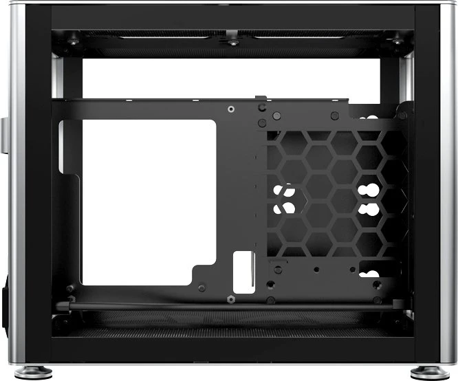 Jonsbo A4, silber, Glasfenster, Mini-ITX