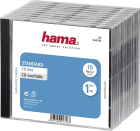 Hama CD-Leerhülle Standard, 10er-Pack, transparent/schwarz