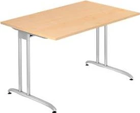 Hammerbacher Ergonomic B-Serie BS12/3 Schreibtisch 120x80cm Ahorn/silber