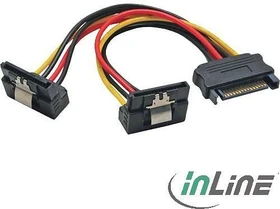 InLine SATA Buchse auf 2x SATA Stecker Y-Kabel, gewinkelt 0.15m