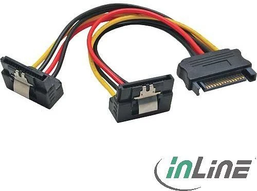 InLine SATA Buchse auf 2x SATA Stecker Y-Kabel, gewinkelt 0.15m