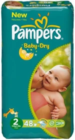 Pampers Baby-Dry Gr.2 Einwegwindel, 3-6kg, 192 Stück (4x 48 Stück)