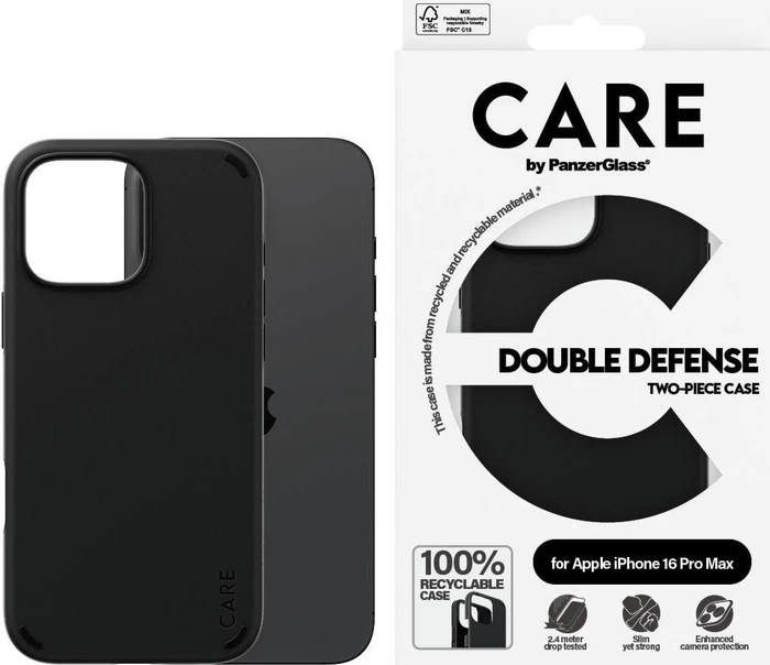 PanzerGlass Care Feature Case Double Defense für Apple iPhone 16 Pro Max schwarz