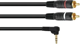Omnitronic Adapterkabel 3.5mm Klinke gewinkelt/2x RCA 0.5m