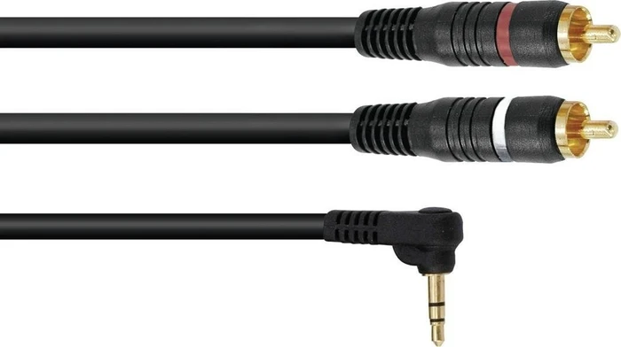 Omnitronic Adapterkabel 3.5mm Klinke gewinkelt/2x RCA 0.5m