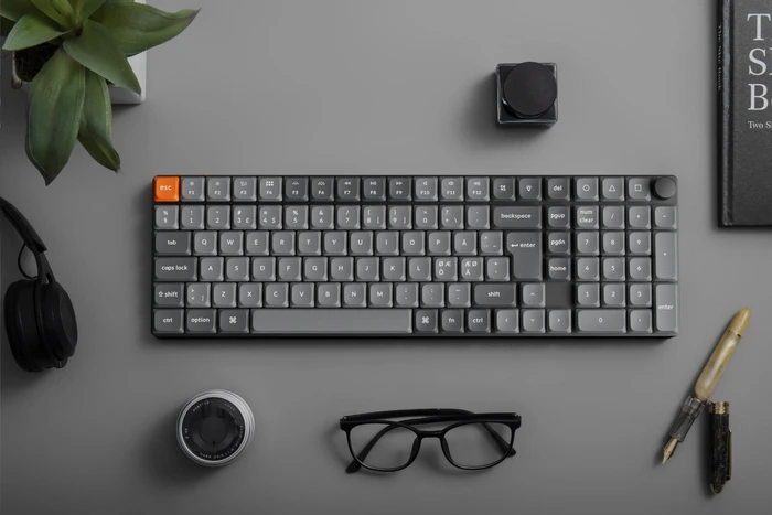 Keychron K17 Max, grau, LEDs RGB, Gateron LOW PROFILE 2.0 RED, USB/Bluetooth, ND