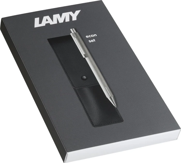 Lamy econ Edelstahl Kugelschreiber brushed, Lederetui (1238755) – Bild 2 von 6