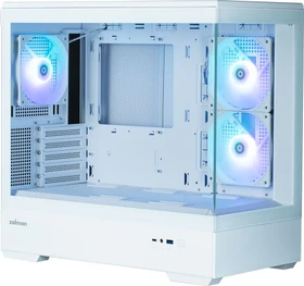 Zalman P30 White, weiß, Glasfenster