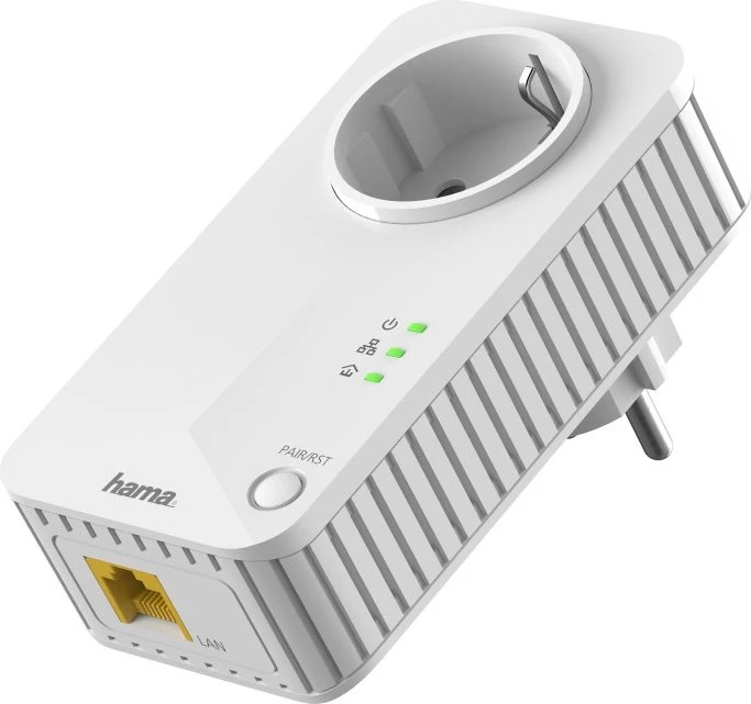 Hama Powerline 600 Set Socket, HomePlug AV, RJ-45, 2er-Pack