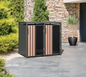 Westmann Status Mülltonnenbox 2x 240l holzoptik