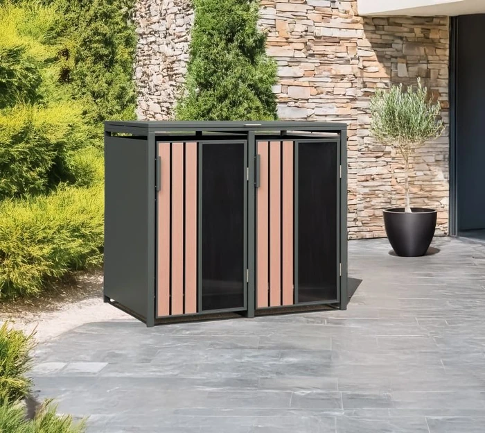 Westmann Status Mülltonnenbox 2x 240l holzoptik