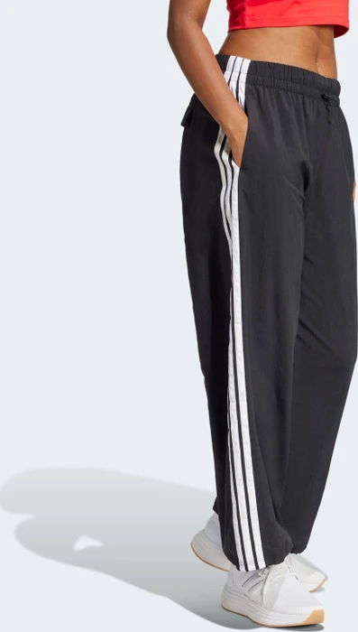 adidas Essentials 3-Streifen Lifestyle Woven Parachute Trainingshose lang schwarz/weiß (Damen)