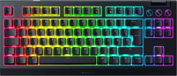 Razer BlackWidow V4 TKL Hyperspeed, hot-swap, Razer ORANGE Tactile Gen-3, USB/Bluetooth, DE