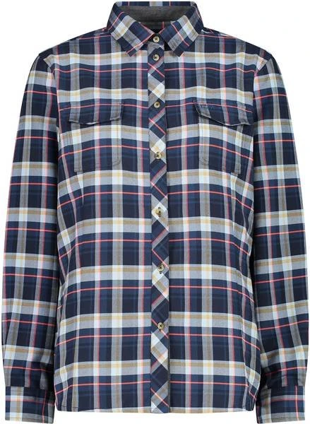 CMP Karomuster Hemd langarm blue ink/cristall b./red fluo (Damen)