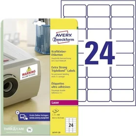 Avery-Zweckform Etiketten, 63.5x33.9mm, weiß, 20 Blatt (480 Etiketten)