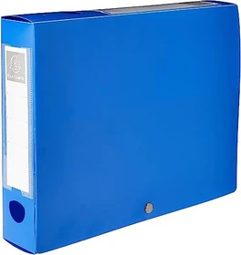 Exacompta Archivbox Kunststoff blickdicht mit Druckknopf 60mm, A4, blau