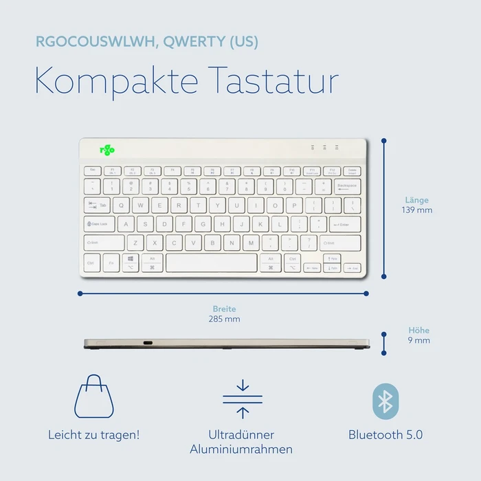 R-Go Compact Break Wireless, weiß, Bluetooth, UK