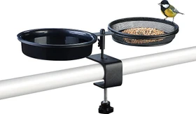 Royal Gardineer 2in1 Vogeltränke mit Futterstation, schwarz